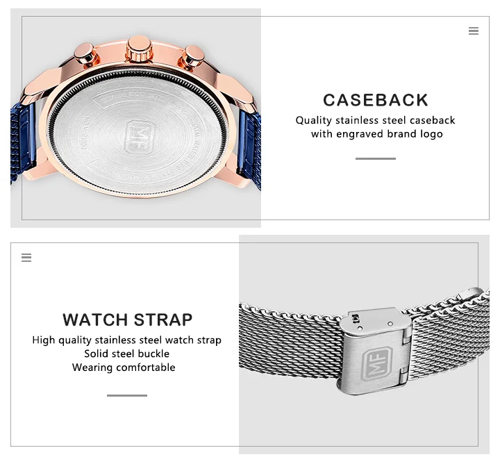 Mini Focus MF0190G Chronograph Men’s Quartz Watch | Sports Waterproof Mesh Strap Factory Wholesale