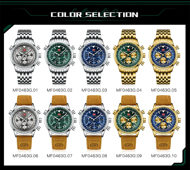 Top Sale Men’s Stainless Steel Quartz Chronograph Watch with Waterproof Design for Wholesale