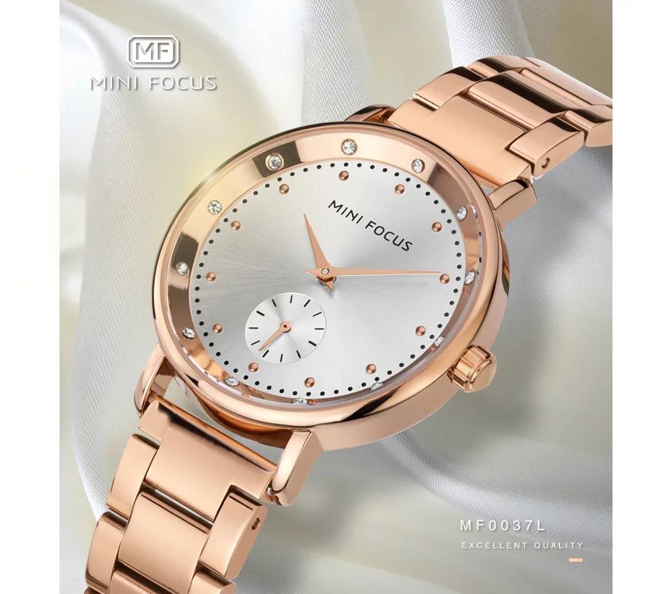 Mini Focus MF0037L Women's Quartz Watch | Diamond Dial Stainless Steel Bracelet | Japan Movement Wholesale