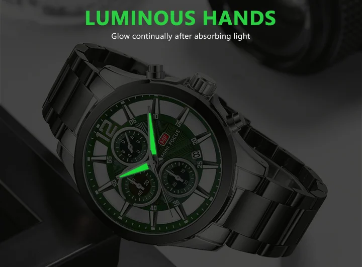 Mini Focus MF0237G Men’s Stainless Steel Chronograph Watch | Waterproof Quartz Business Style
