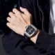 Sporty Mechanical Watch 50M Waterproof, Hollow Dial