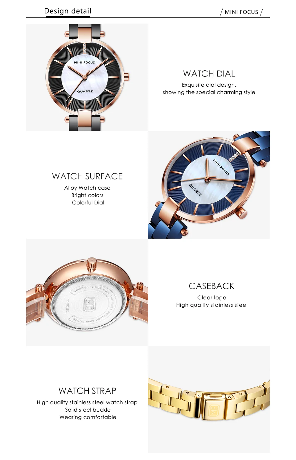 MINI FOCUS MF0224L Stylish Women’s Quartz Watch | Luxury Stainless Steel Band Cute Design Factory Wholesale