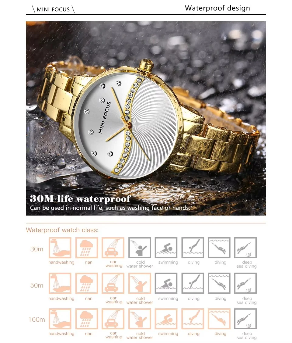 MINI FOCUS Women's Quartz Watch | Stainless Steel Band | Factory Direct OEM Supplier