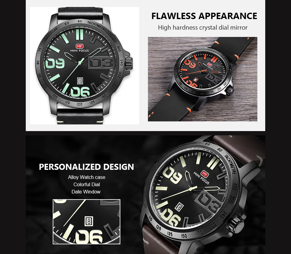 Mini Focus MF0169G Men’s Quartz Watch | Stylish Leather Band, Casual Design, Factory Direct Wholesale & Custom OEM