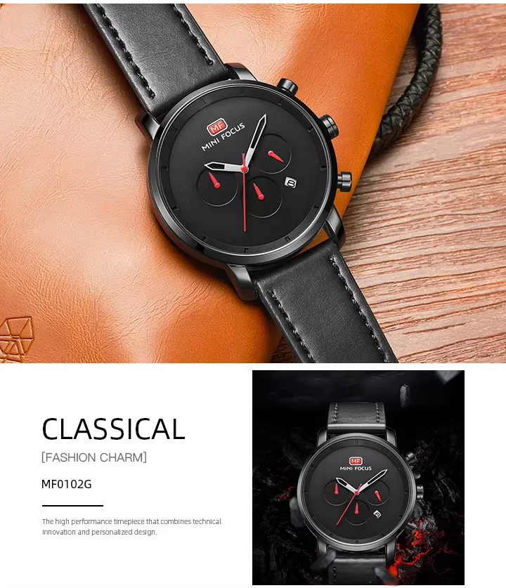 Mini Focus MF0102G Men’s Minimalist Quartz Watch | Genuine Leather | Factory Wholesale