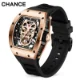 Men’s Carbon Fiber Automatic Watch – Luxury Hollow Dial