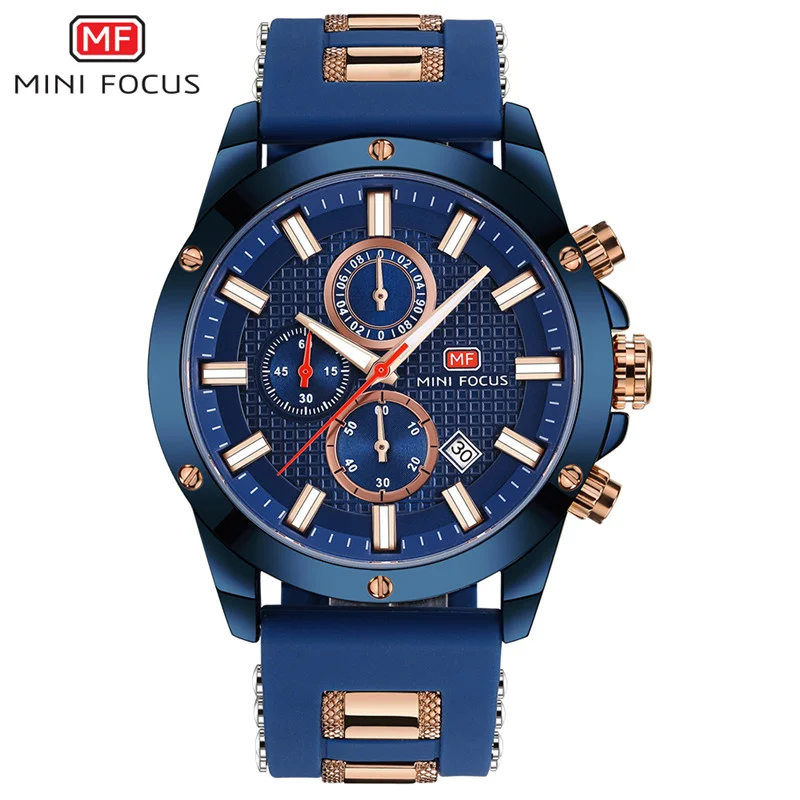 Mini Focus Mf0089g.04 Wholesale Business Wristwatch Calendar China Factory Waterproof Light Weight Man Watch With Silicone Bands