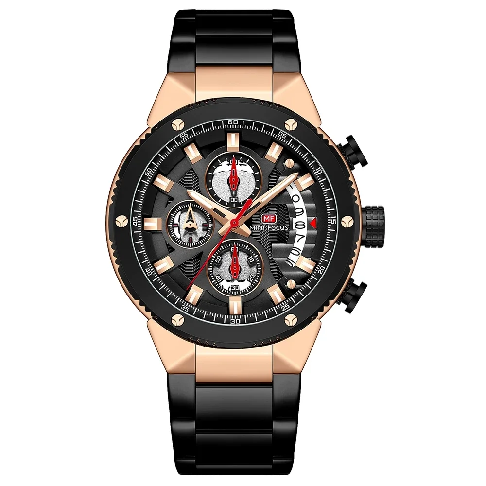 Mini Focus Mf0397g Men Wrist Complete Calendar Chronograph Watches Original Brand Luxury Waterproof Fashion Quartz Watch For Man