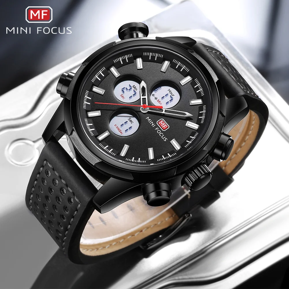 2021 New Mini Focus Mf0066g Unique Design 3 Atm Water Resist Quartz Or Electronic Movement Digital Sports Mens Quartz Watches